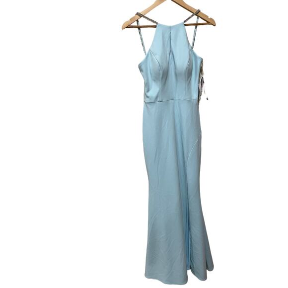 AQUA Rhinestone Embellished Strap Keyhole Gown Size 4 - Picture 7 of 9